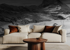 Black White Matterhorn Skiing