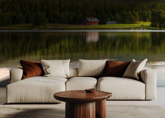 Serene Lake Red Cabin