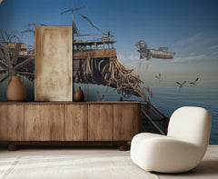 Flying Steampunk Ship