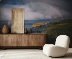 Rainbow Over Wild Cliffs