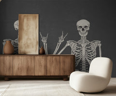 Skeletons Rock Peace Signs