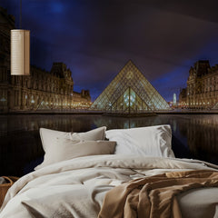 Glass Pyramid Night Reflection