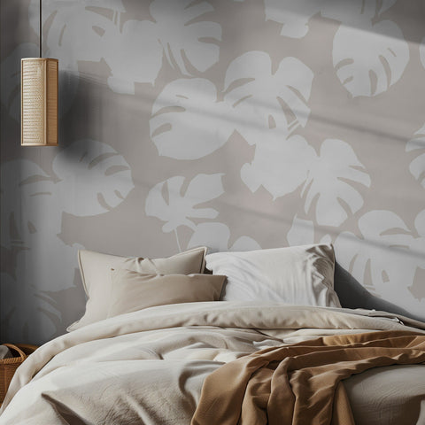 Monstera Leaves White