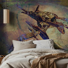 Fantasy Space ship art - Futuristiskt fototapet med rymdskeppsmotiv – fototapet med unikt motiv som skapar en inspirerande...