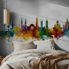 Helsinki Watercolor Skyline