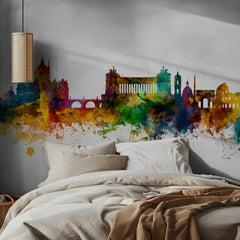Rome Watercolor Skyline