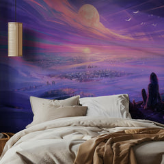 Girl Over Moonlit City