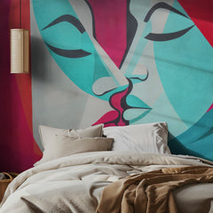 Vibrant Lovers Kiss