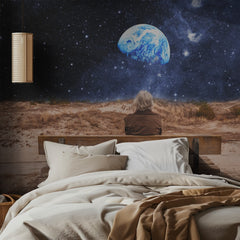 Woman Gazing At Earth