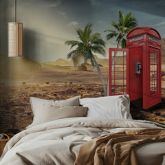 Red Phone Booth Desert Oasis
