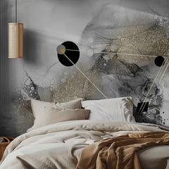 Abstract Gold Ink Geometry