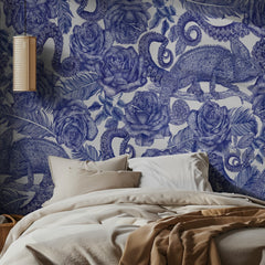 Surreal Blue Chameleons Roses