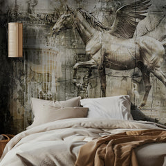 Ancient Distressed Pegasus Sculpture