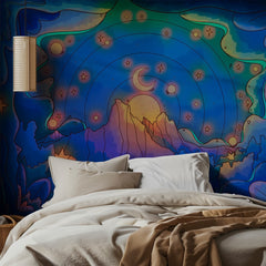 Magical Mountain Night Sky