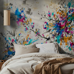 Vibrant Blossom Splatter