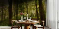 Misty Forest Sunlight