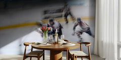 Sport Hockey U18_3 - Dynamiskt fototapet med ishockey och juniorspelare – fototapet med unikt motiv som skapar en inspirer...