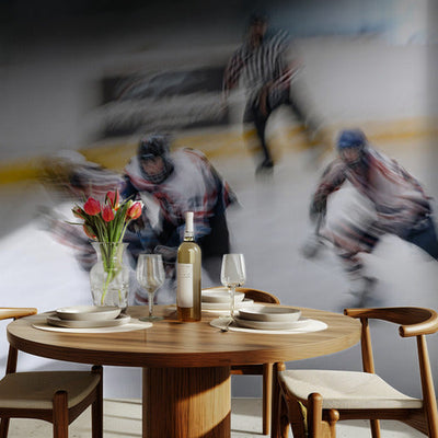 Hockey U18_3 - Dynamiskt fototapet med ishockey och juniorspelare rumsbild 2