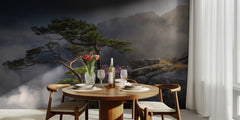 Misty Cliff Pine Blossoms