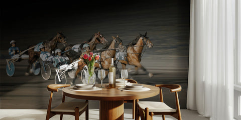 Horseracing - action från travbananbanan