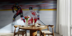 Sport Attack - Dynamiskt fototapet med ishockey och rörelse by Daniel Klement – fototapet med unikt motiv som skapar en in...