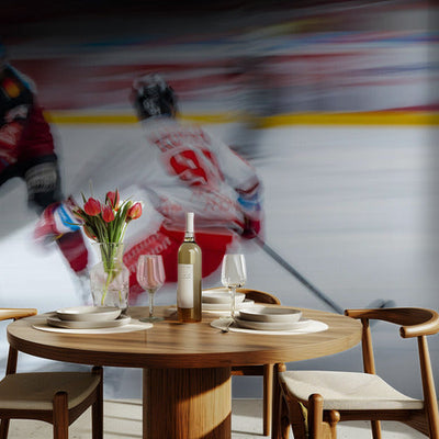 Attack - Dynamiskt fototapet med ishockey och rörelse by Daniel Klement rumsbild 2