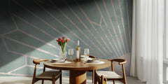 monster Gold geometric sun rays mural green – kvalitetsprodukt för ett vackrare och mer hållbart hem