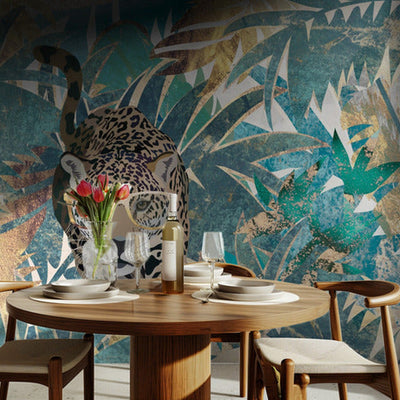 Jaguar Jungle Landscape Mural rumsbild 3