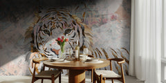 Djungel Tiger grungy gold mural – kvalitetsprodukt för ett vackrare och mer hållbart hem
