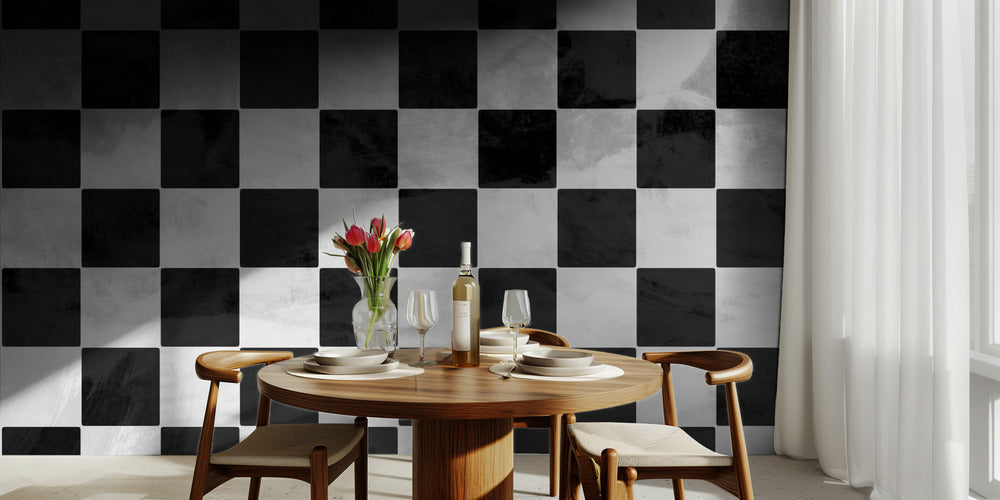 Checkerboard wall mural