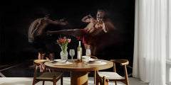 Sport GhostFighter - Kraftfullt fototapet med träning och kamp – fototapet med unikt motiv som skapar en inspirerande fond...