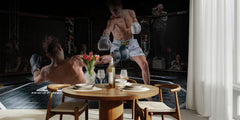 Sport KnockOut - Kraftfullt fototapet med boxning och kamp by Marcel Egger – fototapet med unikt motiv som skapar en inspi...
