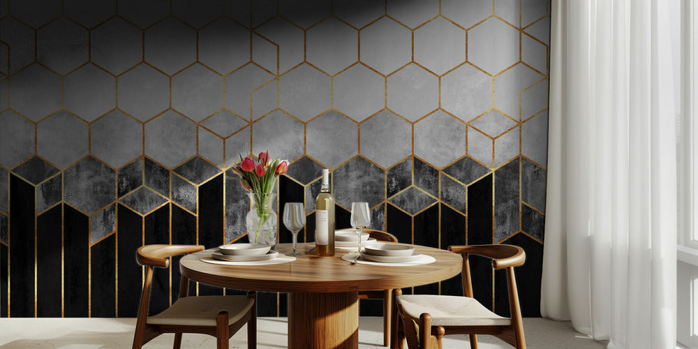 Charcoal Hexagons