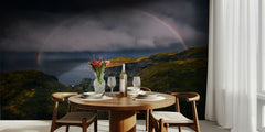 Rainbow Over Wild Cliffs