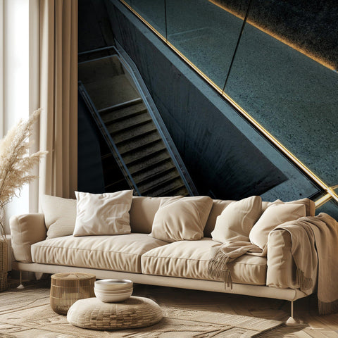 warm light in a cold staircase