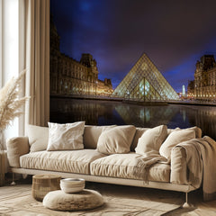 Glass Pyramid Night Reflection