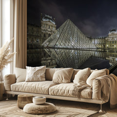Louvre Pyramid Night Reflection