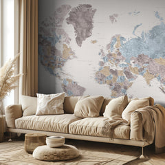 Kartor Mahler highly detailed world map with cities – kvalitetsprodukt för ett vackrare och mer hållbart hem
