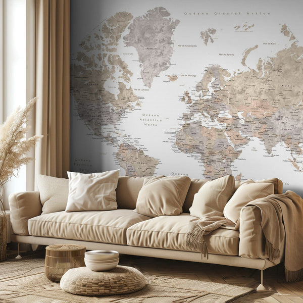 Wanderlust world map in spanish bild 2