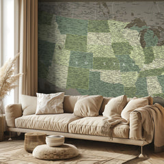 Kartor Highly detailed map of the United States Camo – kvalitetsprodukt för ett vackrare och mer hållbart hem
