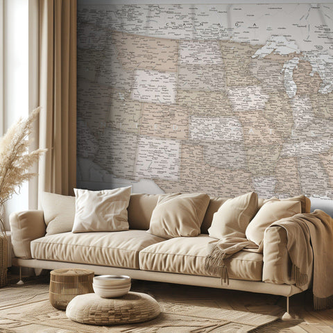 Highly detailed map of the United States, Louie - nostalgisk karta över USA