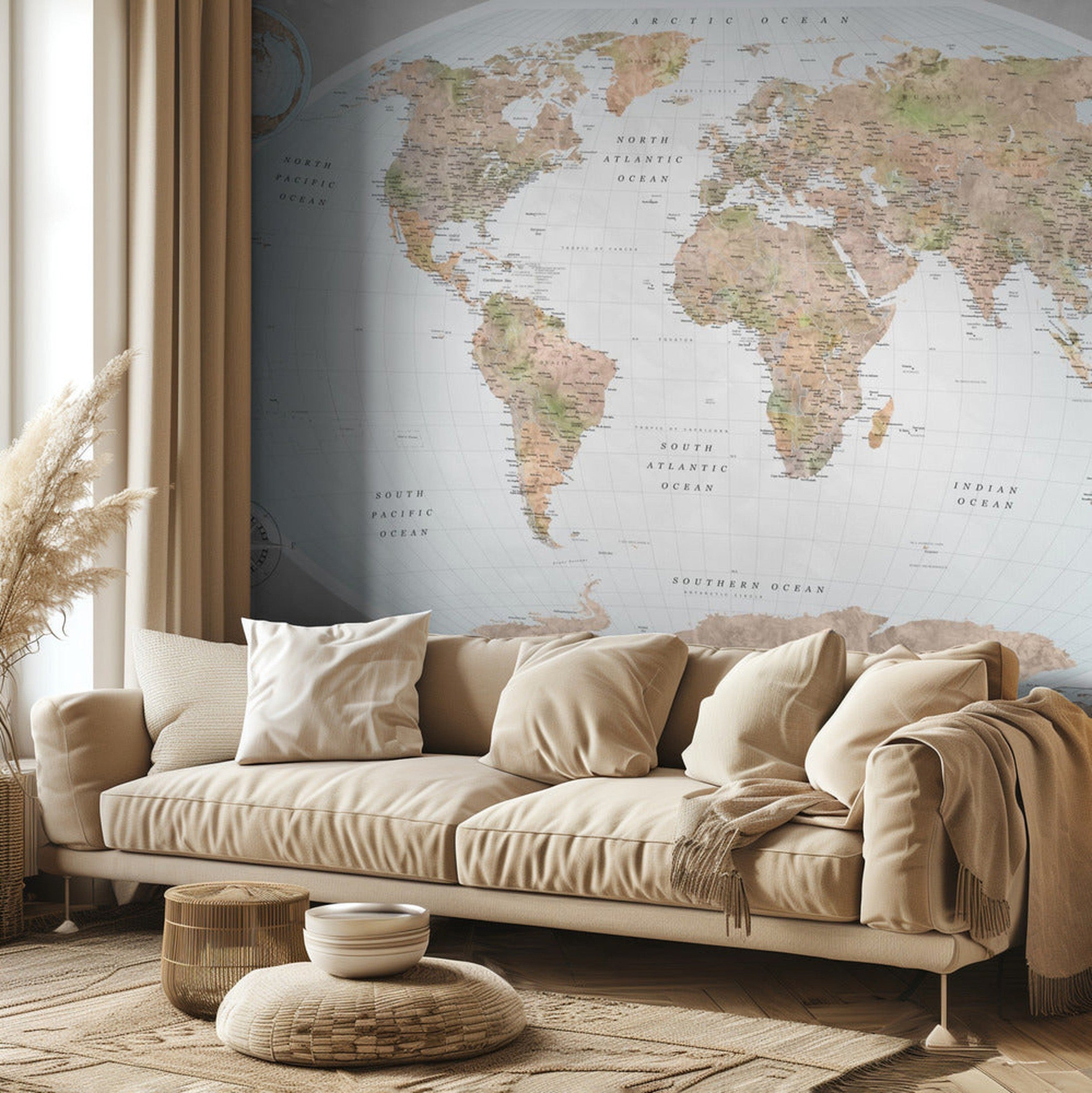 Classic world map in watercolor, Therese