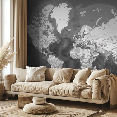 Detailed world map with cities, Patwin rumsbild 3