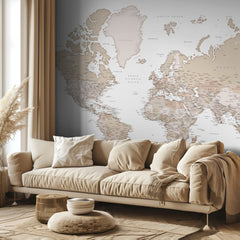 Kartor Detailed world map with cities Louie – kvalitetsprodukt för ett vackrare och mer hållbart hem