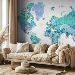 Kartor Detailed world map with cities Caribbean waters – kvalitetsprodukt för ett vackrare och mer hållbart hem