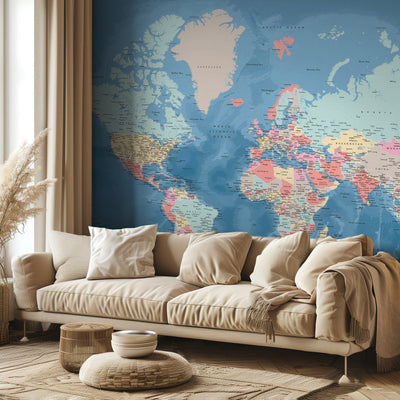 Detailed world map with cities, Vickie rumsbild 3