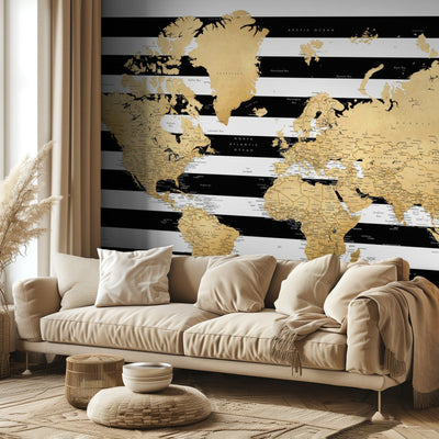 Detailed world map with cities, Harper rumsbild 3