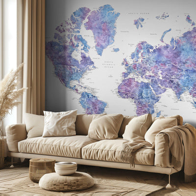 Detailed world map with cities, Raul rumsbild 3