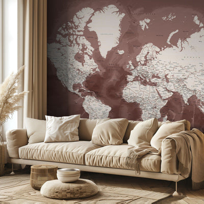 Detailed world map with cities, Hikmat rumsbild 3