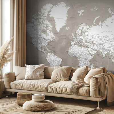 Detailed world map with cities, Orien rumsbild 3